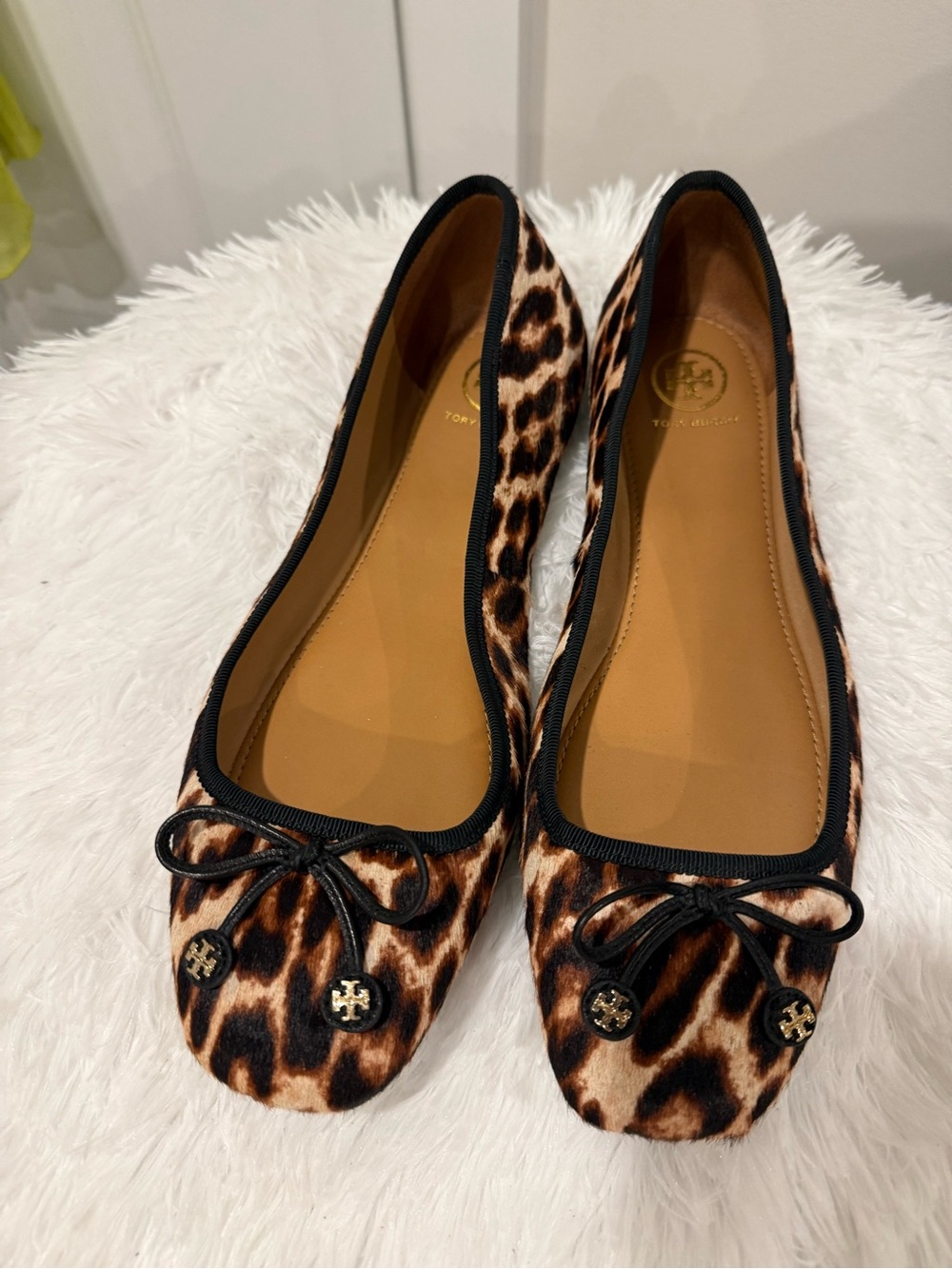 Tory Burch Leopard Print Ballet Flats - Brown/Black